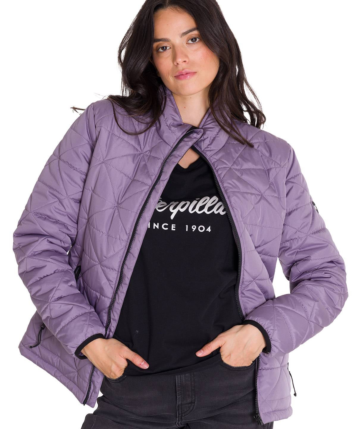 Parka Manga Larga Mujer W Mediumweight Insulated Triangle Quilted Lila Cat