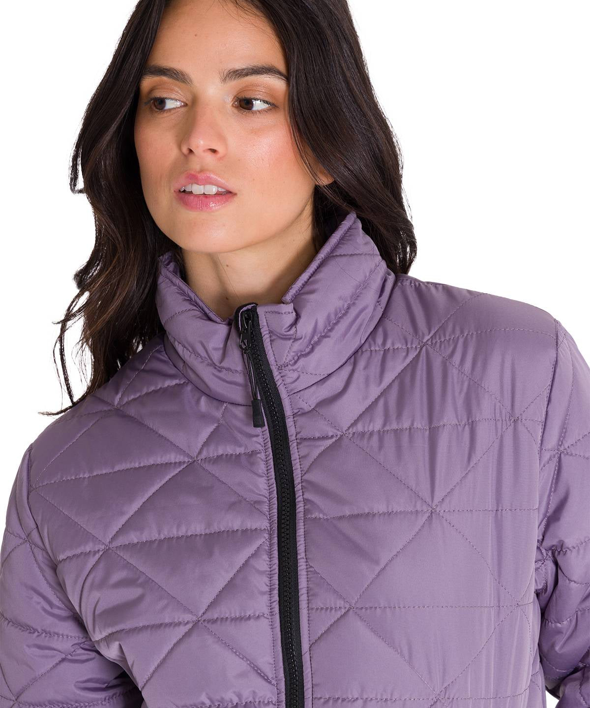 Parka Manga Larga Mujer W Mediumweight Insulated Triangle Quilted Lila Cat