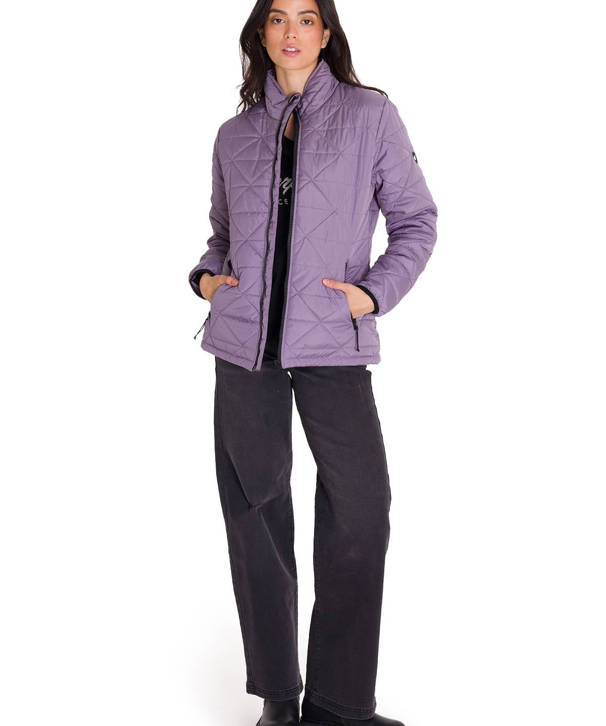 Parka Manga Larga Mujer W Mediumweight Insulated Triangle Quilted Lila Cat