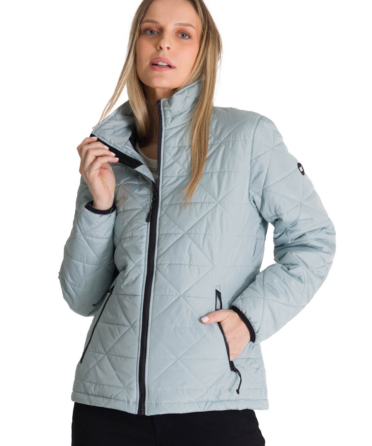 Chaqueta Mujer Triangulo Acolchado Celeste CAT