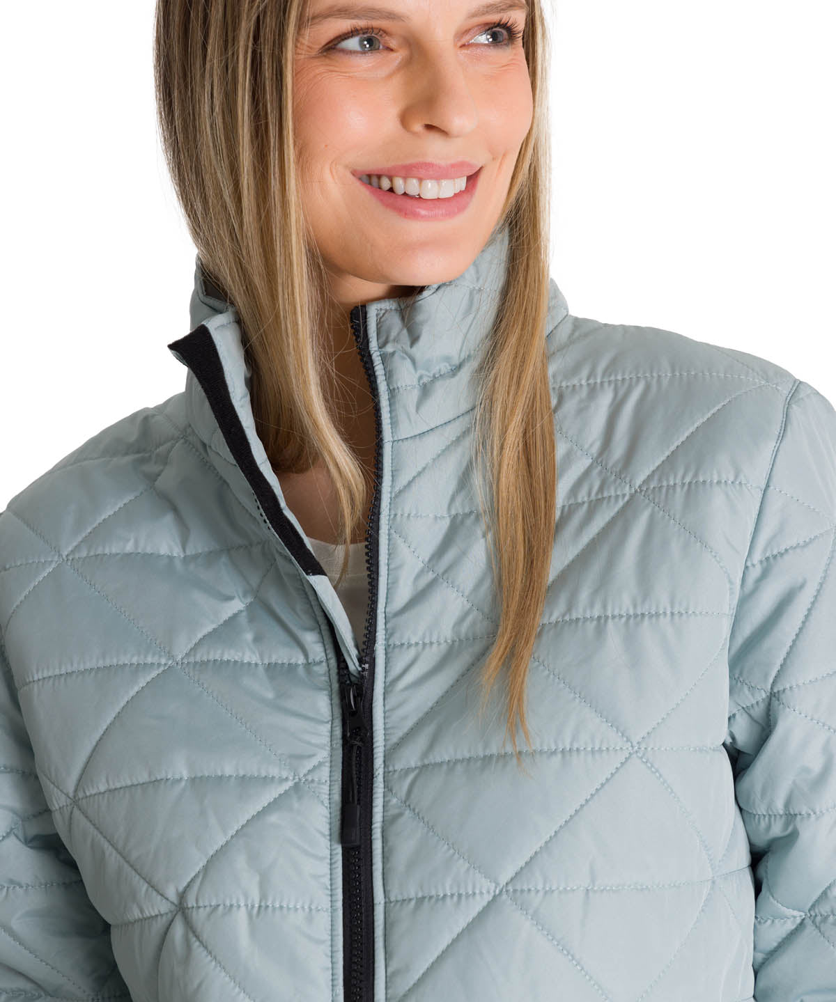 Chaqueta Mujer Triangulo Acolchado Celeste CAT