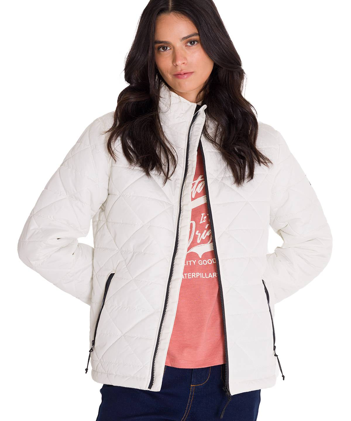 Parka Manga Larga Mujer W Mediumweight Insulated Triangle Quilted Perla Cat