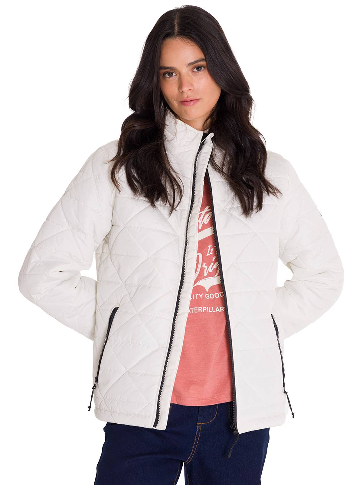 Parka Manga Larga Mujer W Mediumweight Insulated Triangle Quilted Perla Cat