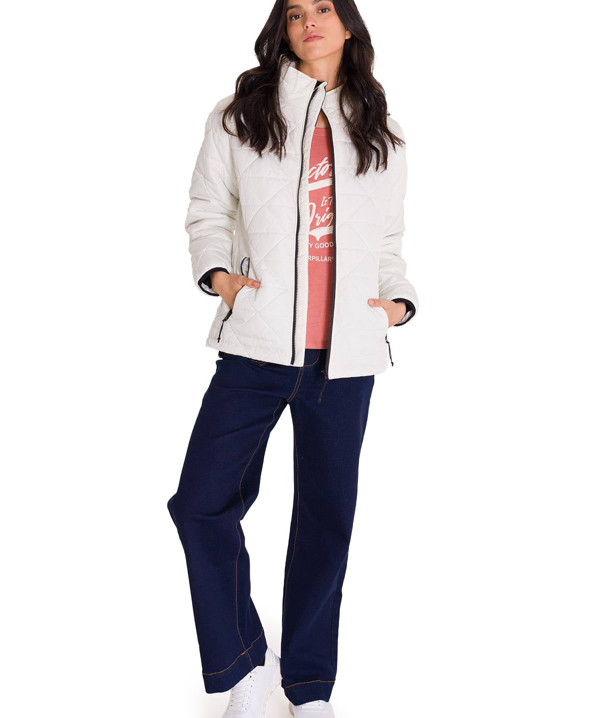 Parka Manga Larga Mujer W Mediumweight Insulated Triangle Quilted Perla Cat