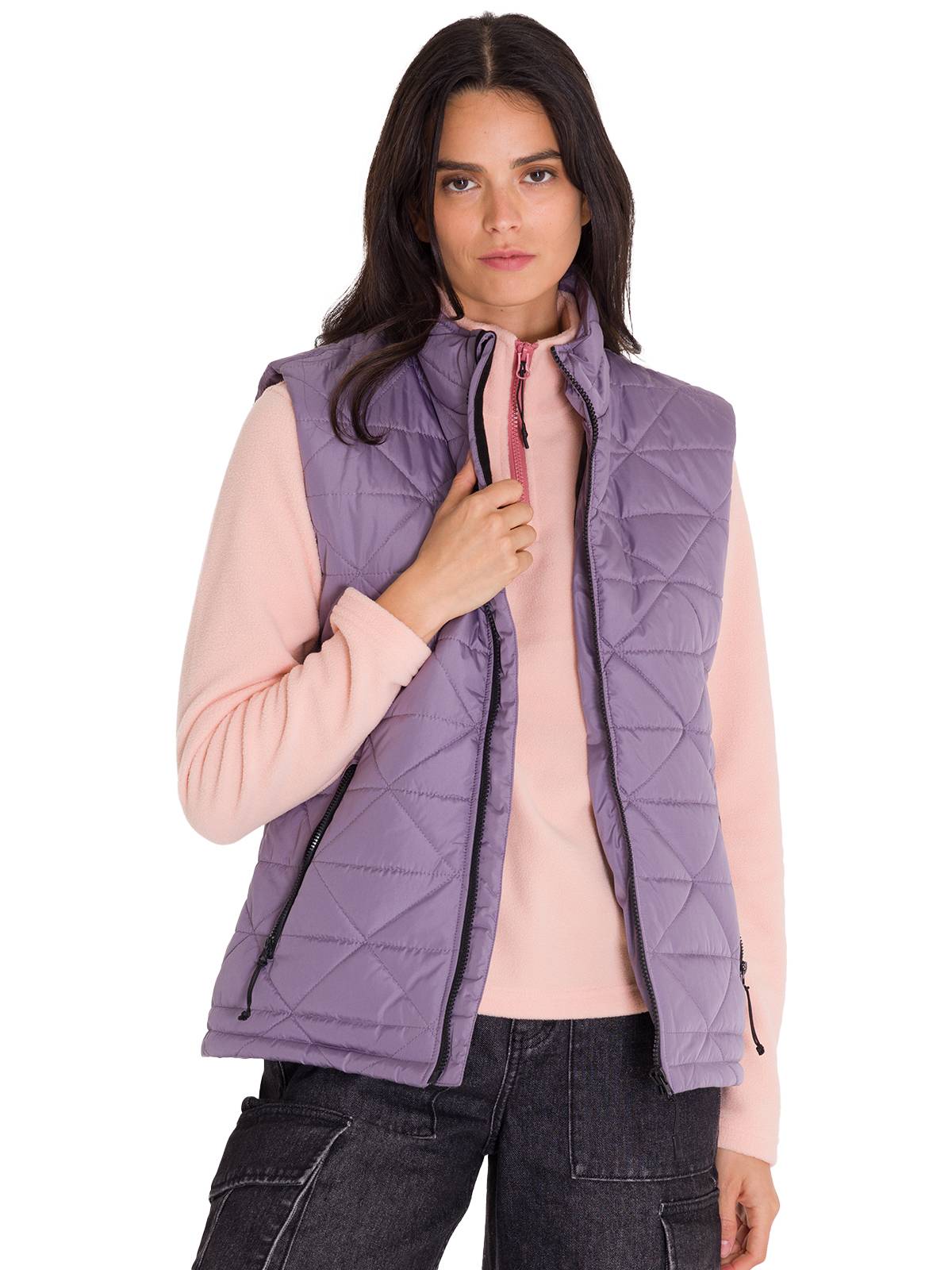 Parka Sin Mangas Mujer W Mediumweight Insulated Triangle Quilted Vest Lila Cat