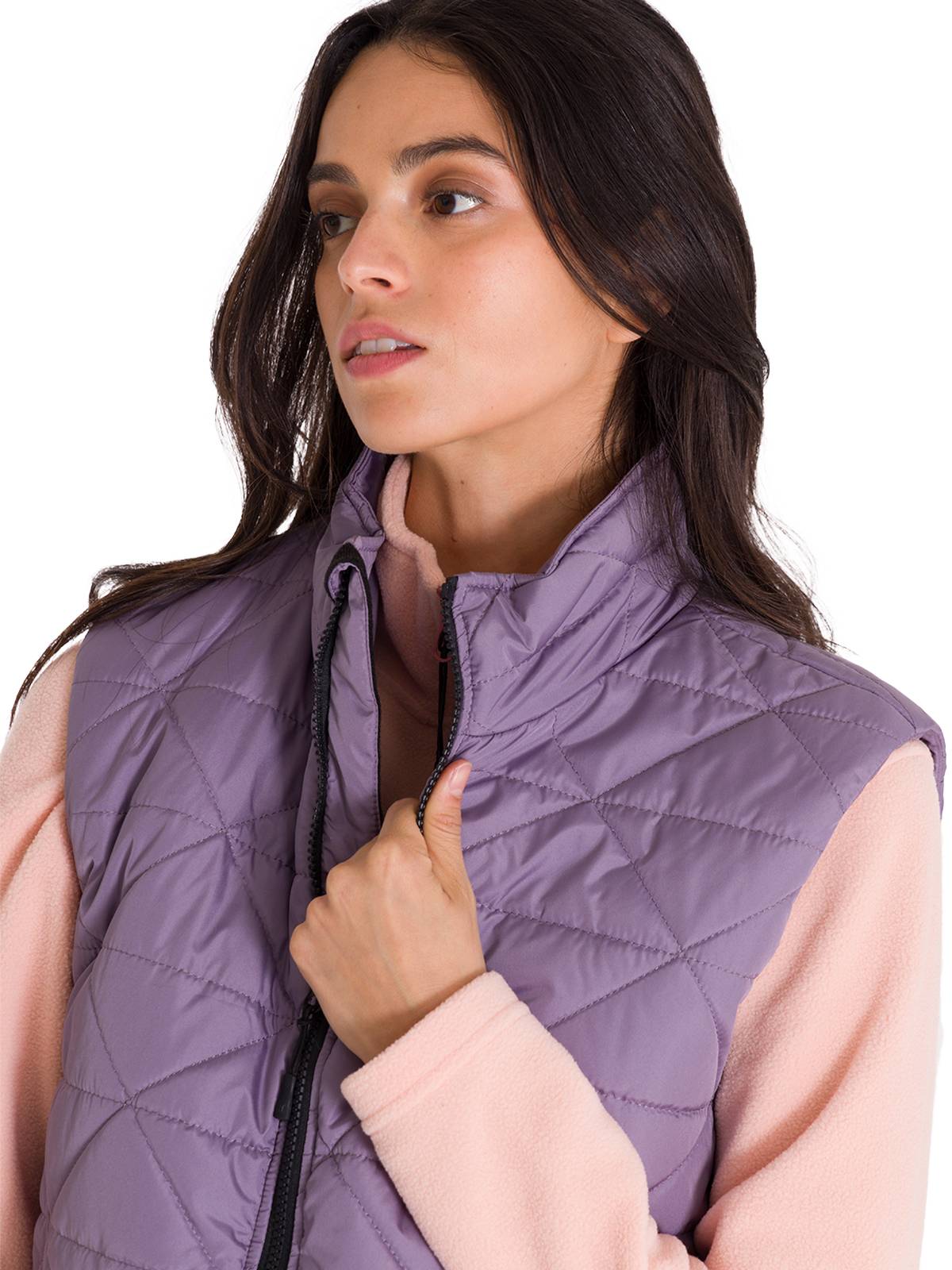 Parka Sin Mangas Mujer W Mediumweight Insulated Triangle Quilted Vest Lila Cat
