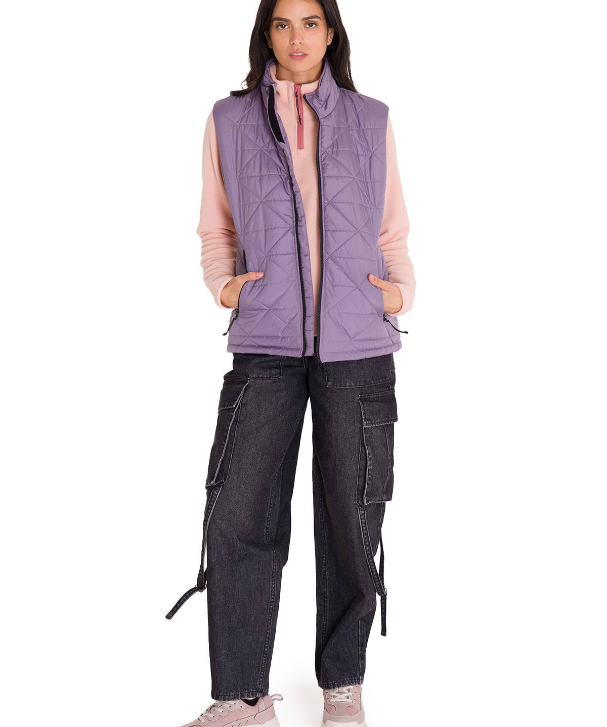Parka Sin Mangas Mujer W Mediumweight Insulated Triangle Quilted Vest Lila Cat