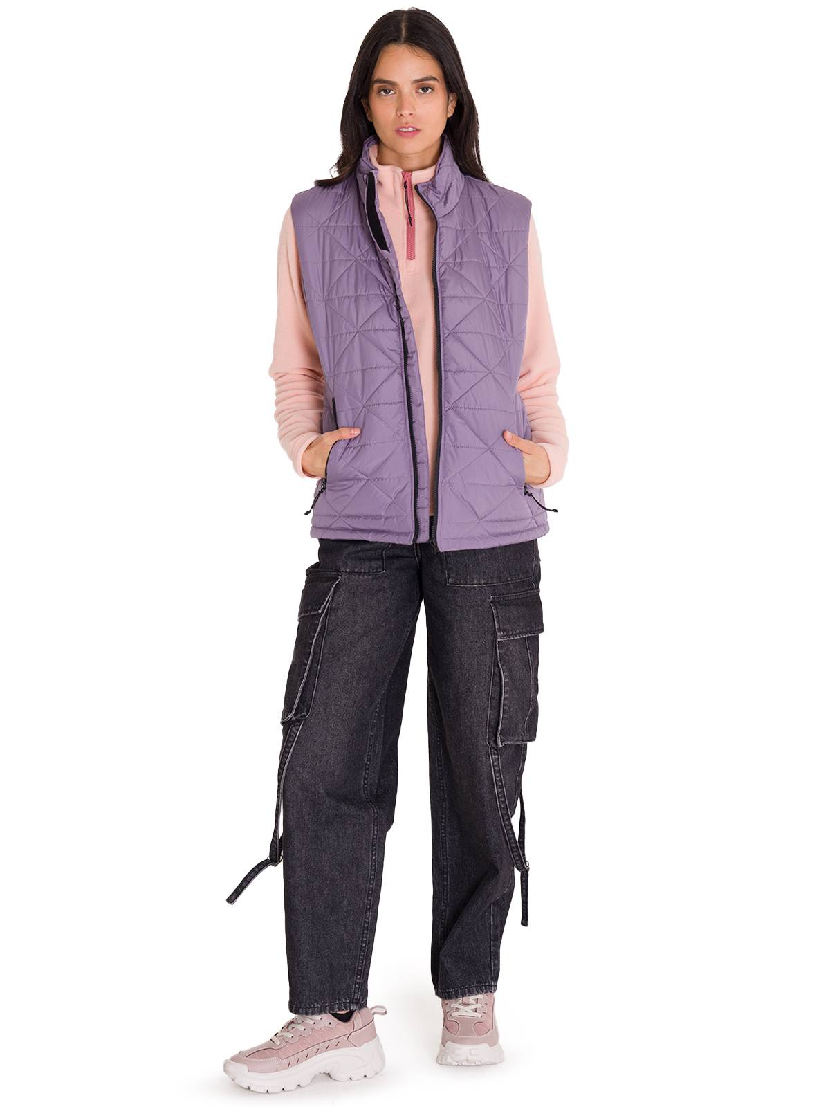 Parka Sin Mangas Mujer W Mediumweight Insulated Triangle Quilted Vest Lila Cat