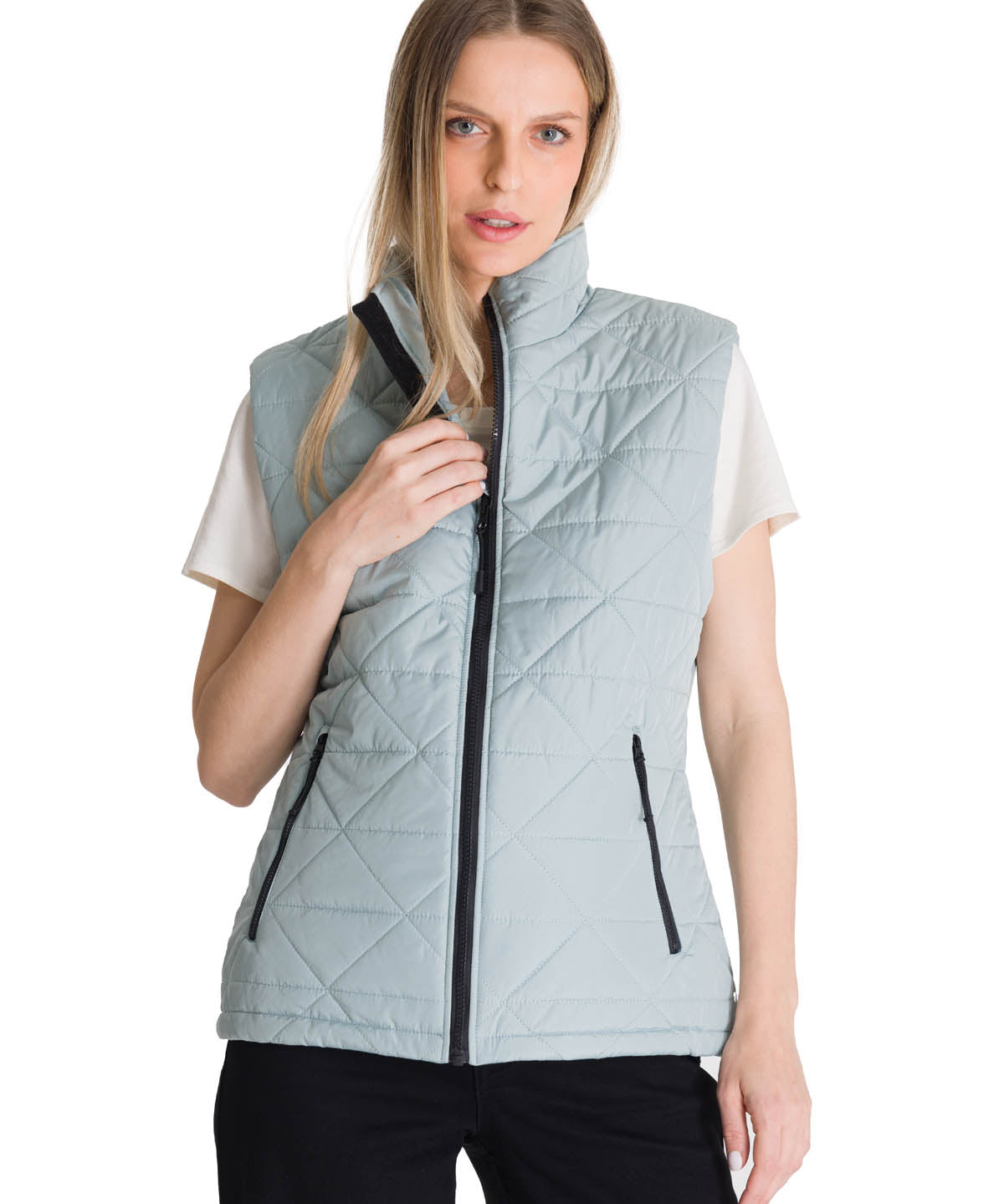 Chaqueta Sin Mangas Mujer Triangulo Acolchado Agua CAT