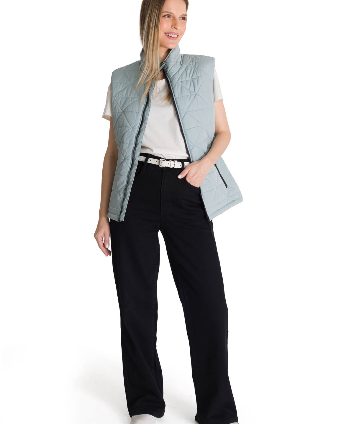 Chaqueta Sin Mangas Mujer Triangulo Acolchado Agua CAT