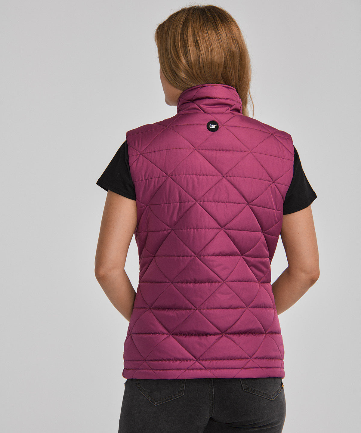 Chaqueta Sin manga Casual Mujer W MEDIUMWEIGHT INSULATED TRIANGLE QUILTED VEST Rosado CAT