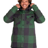 Chaqueta Casual Hombre Flannel Snap Front Lightweight Insulated Hooded Jacket Verde Cat