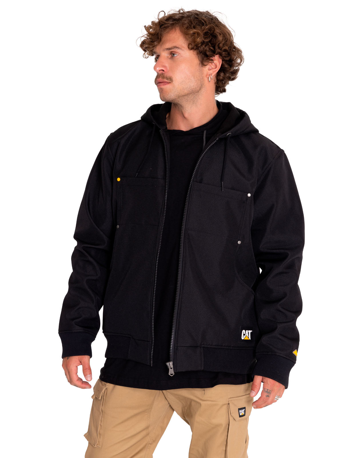 Chaqueta Casual Hombre Bonded Fleece-Lined Work Jacket Negro Cat