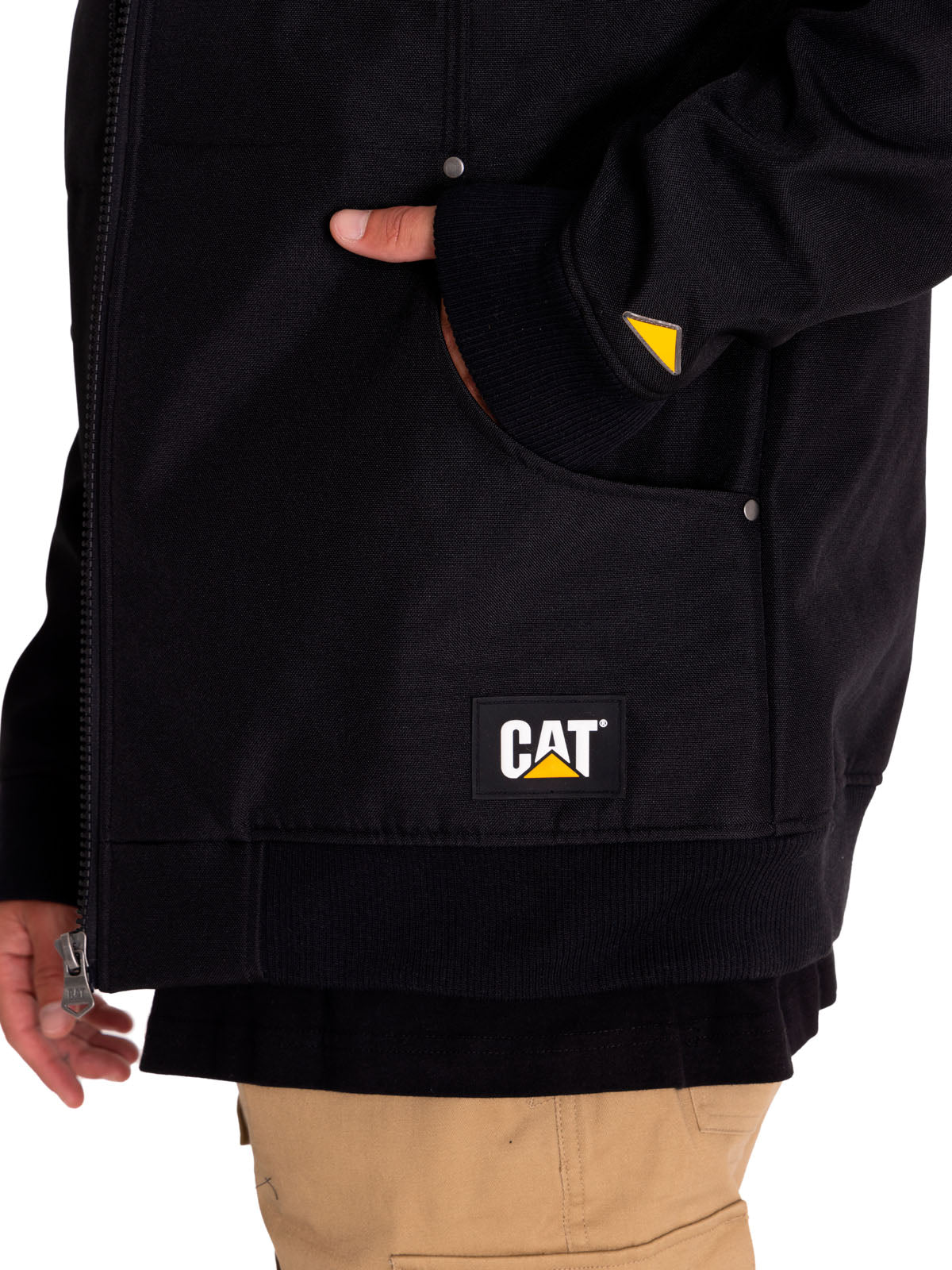 Chaqueta Casual Hombre Bonded Fleece-Lined Work Jacket Negro Cat