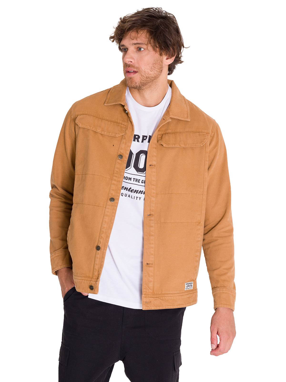 Chaqueta Manga Larga Hombre Heritage Uniform Twill Shirt Caramelo Cat