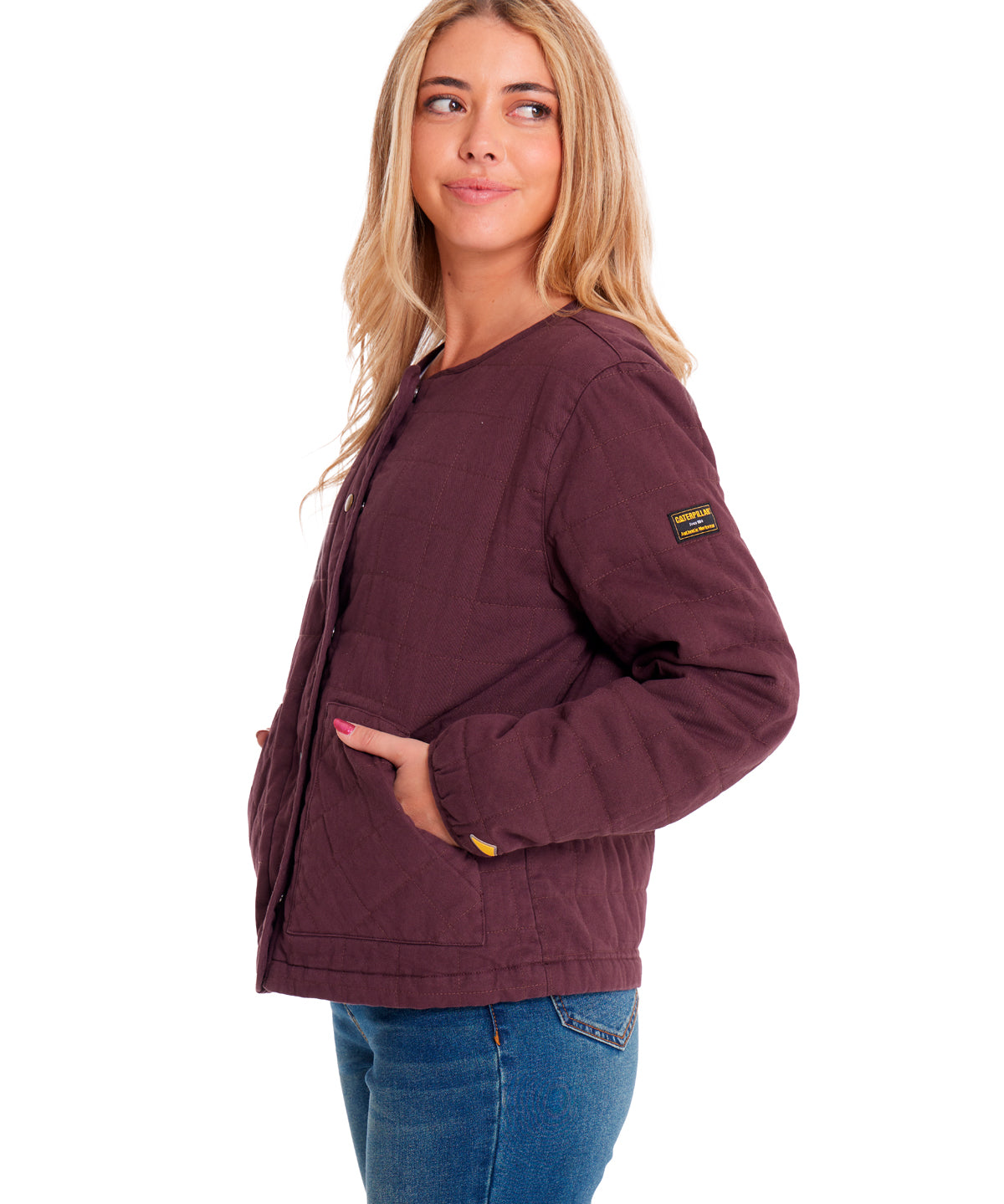 Chaqueta Casual Mujer HERITAGE UNIFORM LIGHTWEIGHT QUILTED JACKET Burdeo CAT