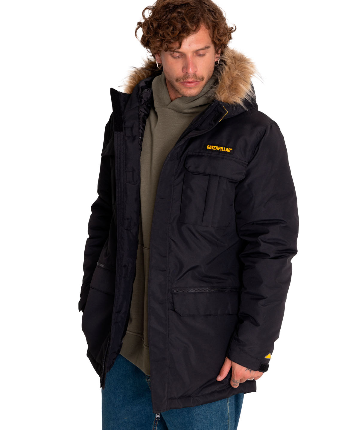 Parka Casual Hombre Mediumweight Insulated Utility Parka Negro Cat