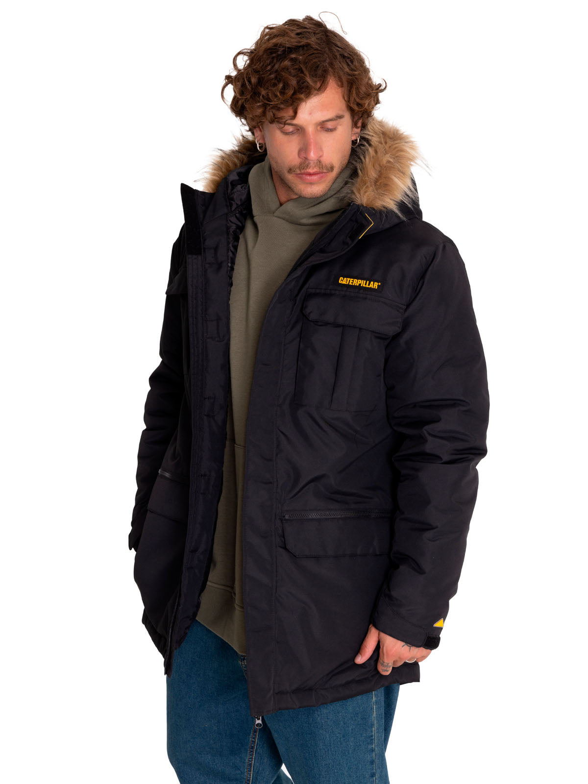 Parka Casual Hombre Mediumweight Insulated Utility Parka Negro Cat