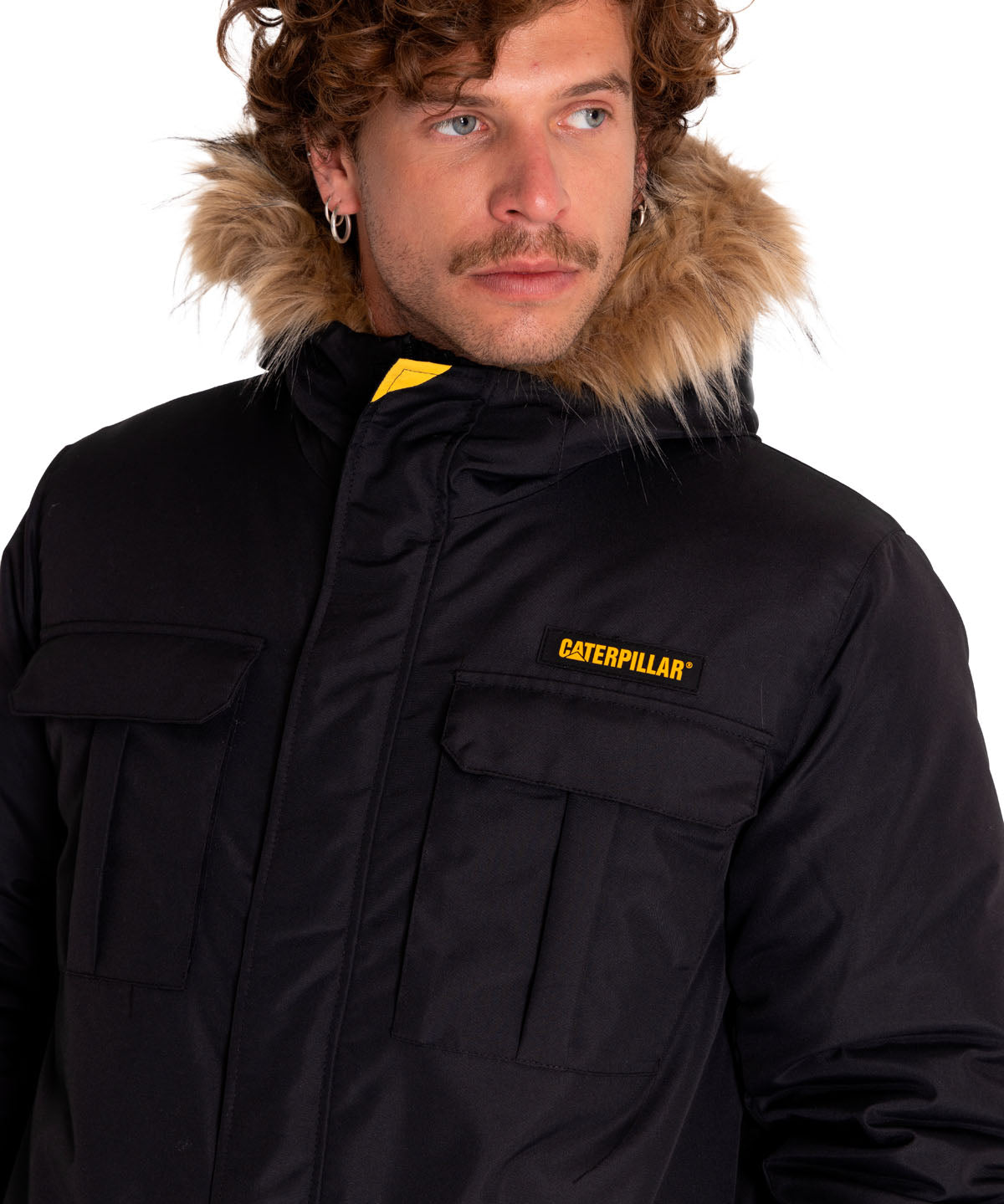 Parka Casual Hombre Mediumweight Insulated Utility Parka Negro Cat