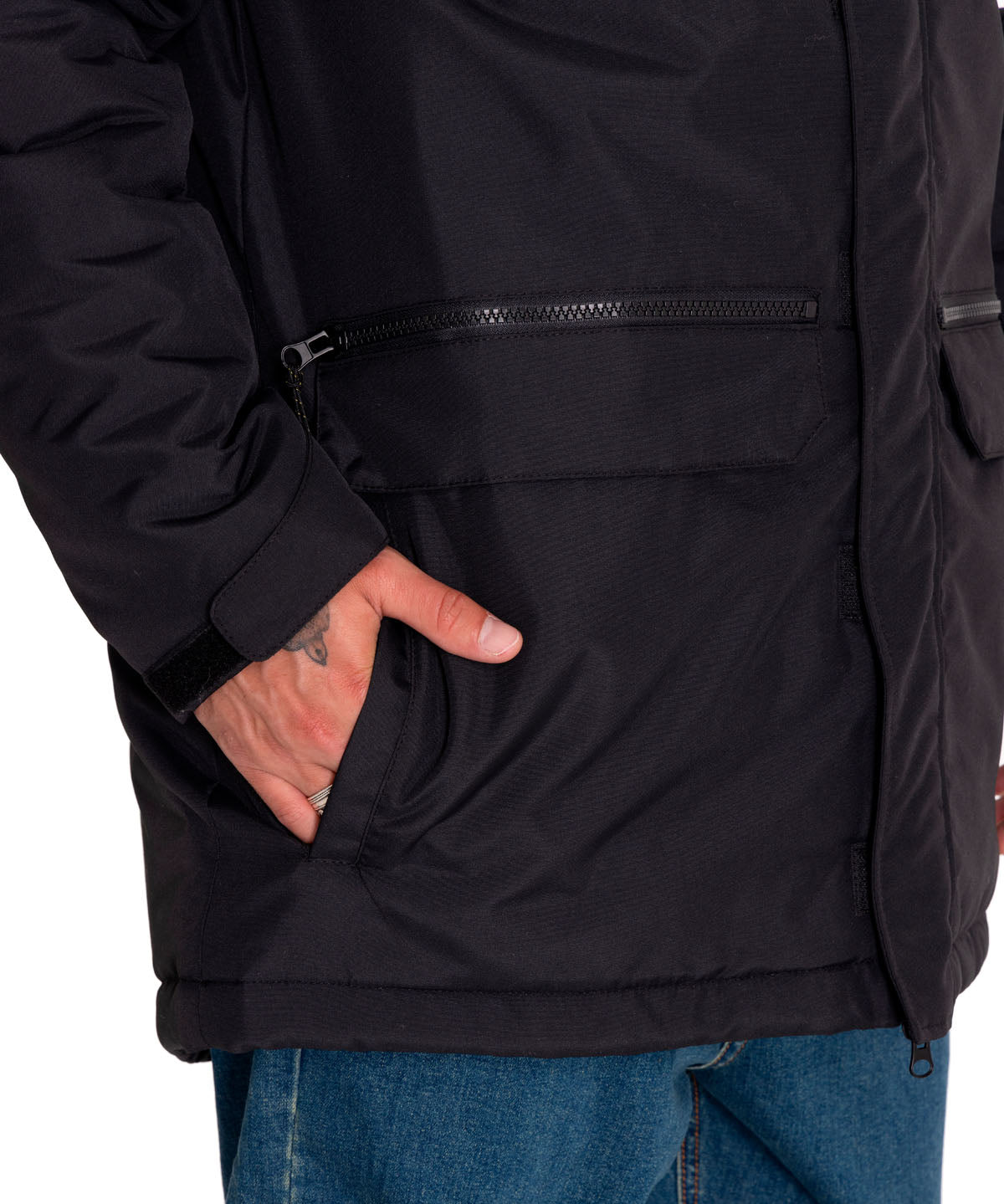 Parka Casual Hombre Mediumweight Insulated Utility Parka Negro Cat