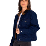 Chaqueta Denim Mujer Denim Plaid-Lined Jacket Azul Cat