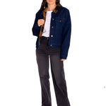 Chaqueta Denim Mujer Denim Plaid-Lined Jacket Azul Cat