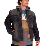 Chaqueta Casual Hombre Flannel Lined Denim Jacket Gris Cat