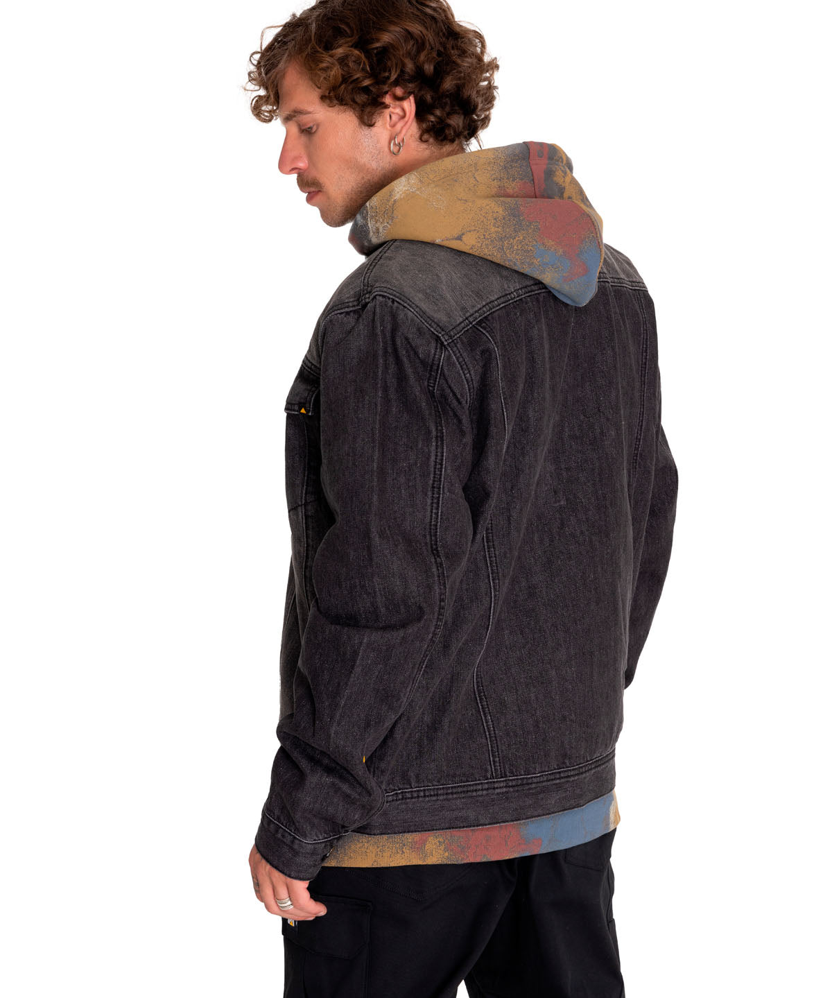Chaqueta Casual Hombre Flannel Lined Denim Jacket Gris Cat