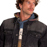 Chaqueta Casual Hombre Flannel Lined Denim Jacket Gris Cat