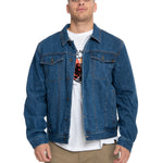 Chaqueta Casual Hombre Flannel Lined Denim Jacket Azul Cat