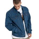 Chaqueta Casual Hombre Flannel Lined Denim Jacket Azul Cat