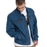 Chaqueta Casual Hombre Flannel Lined Denim Jacket Azul Cat
