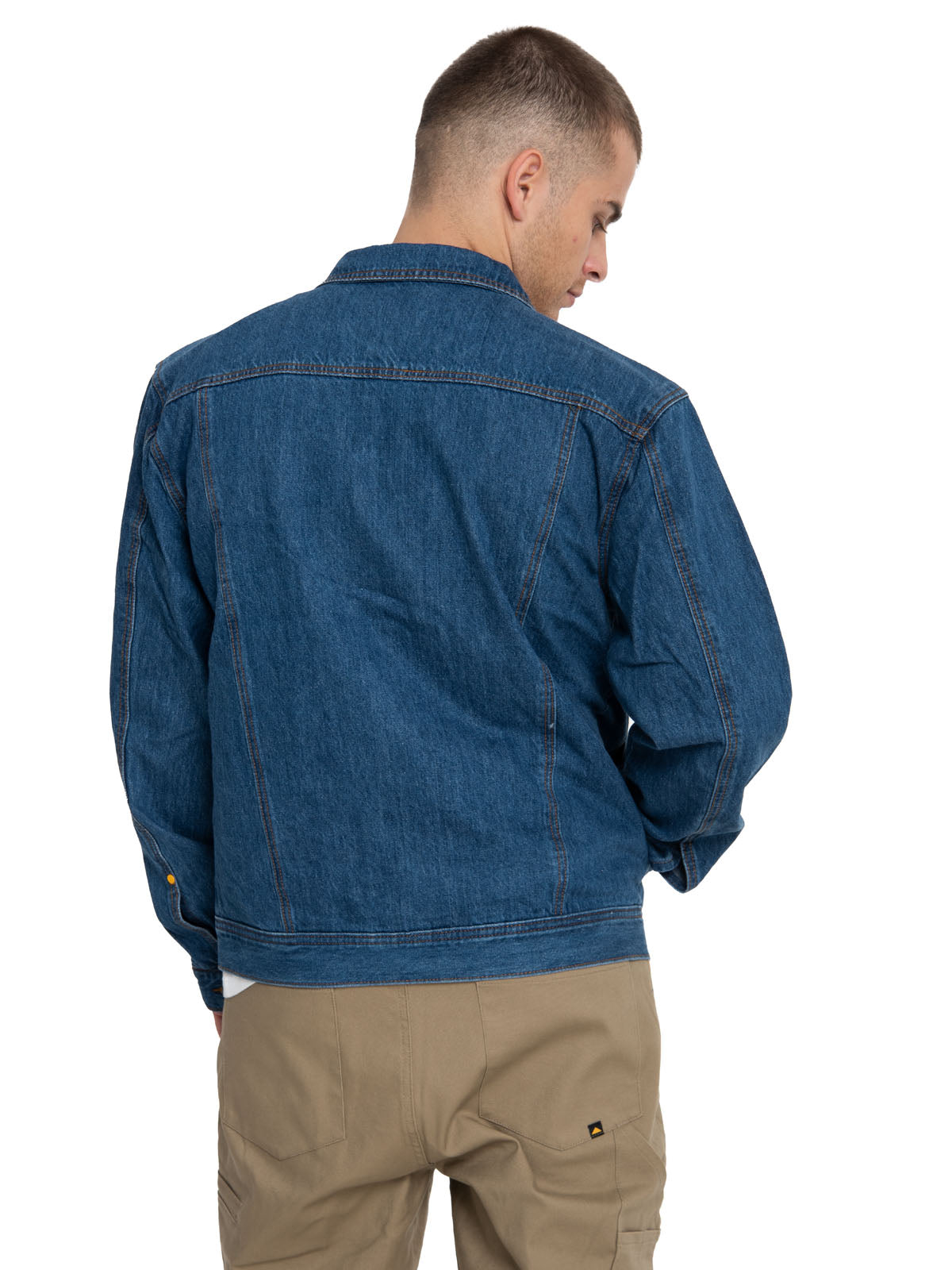 Chaqueta Casual Hombre Flannel Lined Denim Jacket Azul Cat