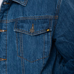 Chaqueta Casual Hombre Flannel Lined Denim Jacket Azul Cat