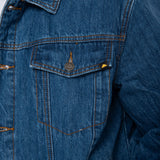 Chaqueta Casual Hombre Flannel Lined Denim Jacket Azul Cat