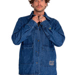 Chaqueta Casual Unisex Rigid Denim Heavy Overshirt Gris Cat