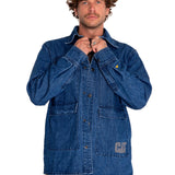 Chaqueta Casual Unisex Rigid Denim Heavy Overshirt Gris Cat