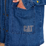 Chaqueta Casual Unisex Rigid Denim Heavy Overshirt Gris Cat