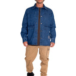 Chaqueta Casual Unisex Rigid Denim Heavy Overshirt Gris Cat