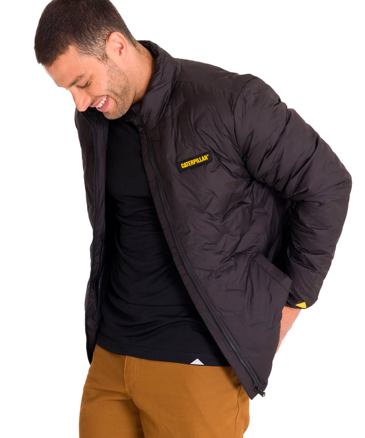 Parka Manga Larga Hombre Bonded Medium Weight Insulated Negra Cat