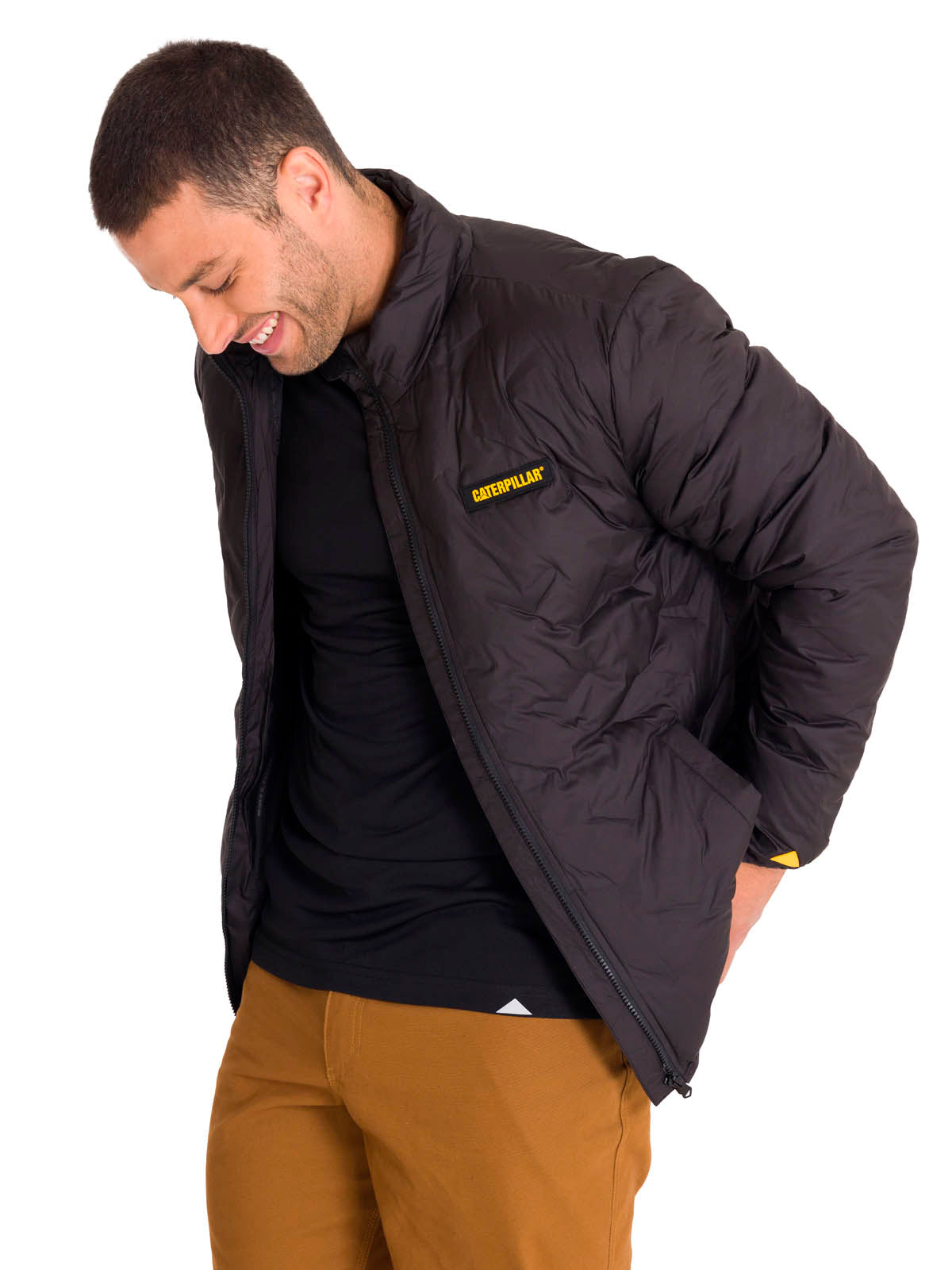 Parka Manga Larga Hombre Bonded Medium Weight Insulated Negra Cat