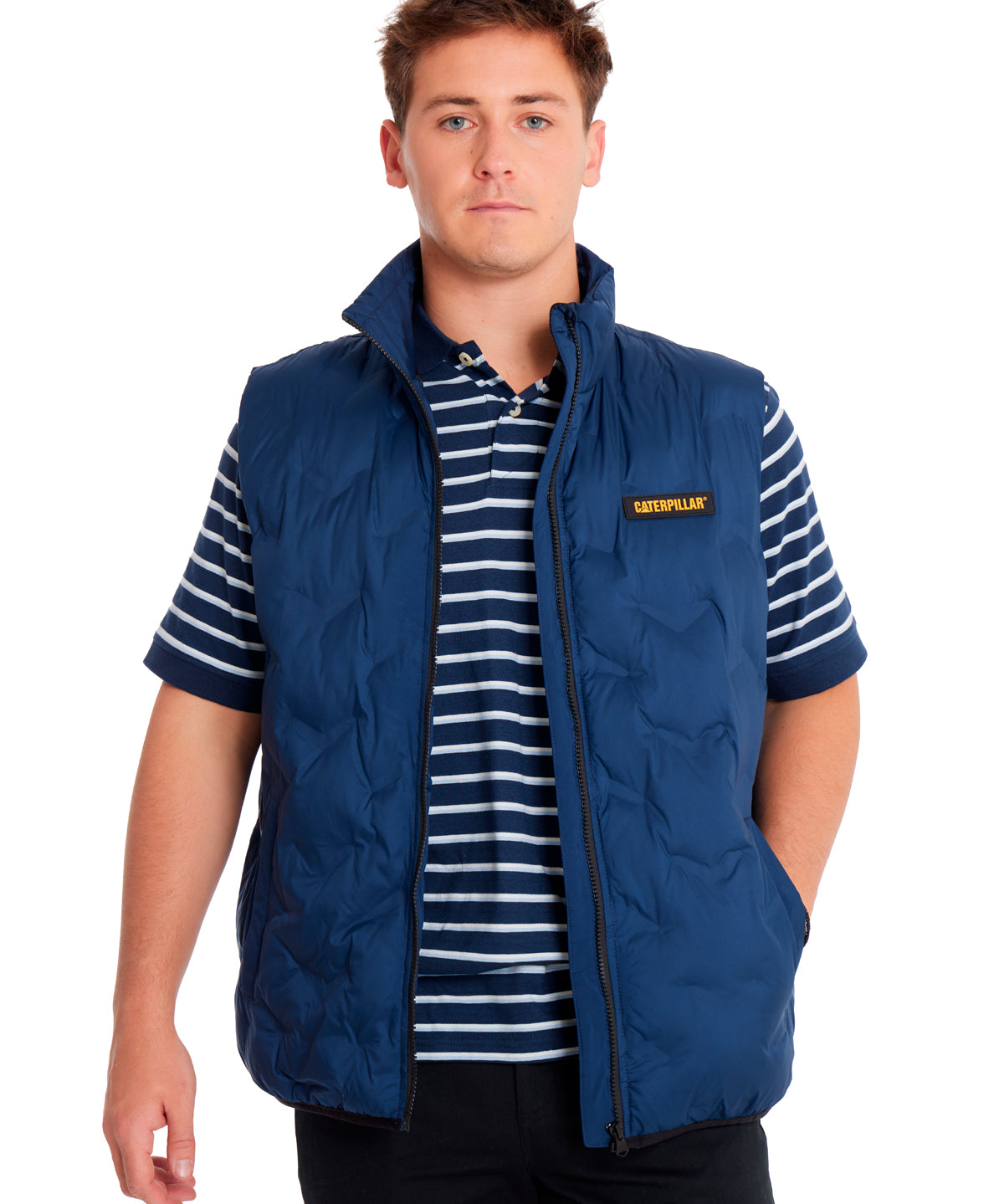 Chaqueta Sin manga Casual Hombre BONDED MEDIUM WEIGHT INSULATED VEST Azul CAT