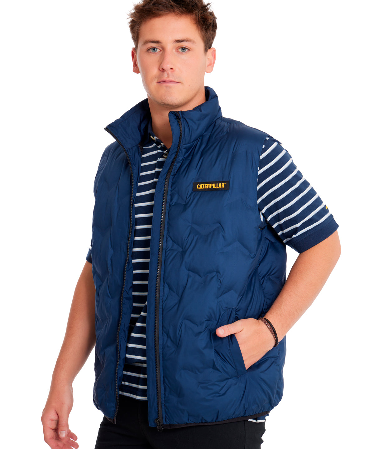 Chaqueta Sin manga Casual Hombre BONDED MEDIUM WEIGHT INSULATED VEST Azul CAT