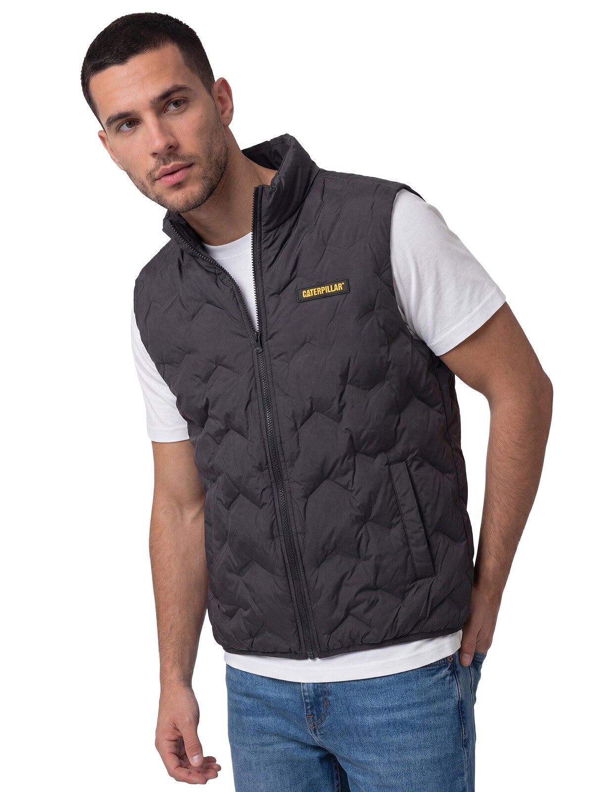 Parka sin mangas Hombre CAT Bonded Medium Weight Negra