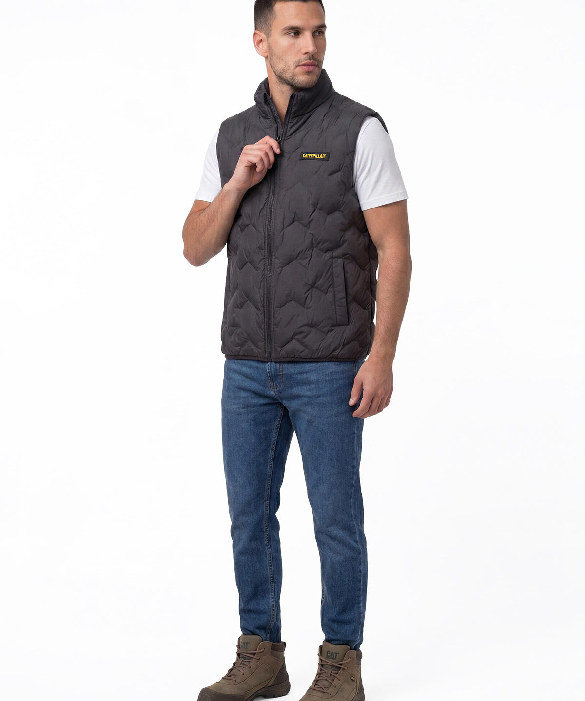 Parka sin mangas Hombre CAT Bonded Medium Weight Negra