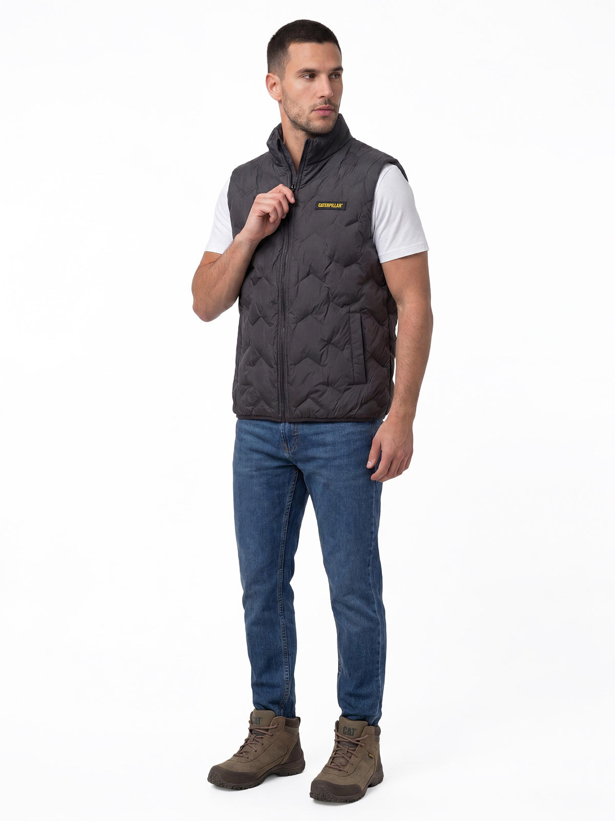Parka sin mangas Hombre CAT Bonded Medium Weight Negra