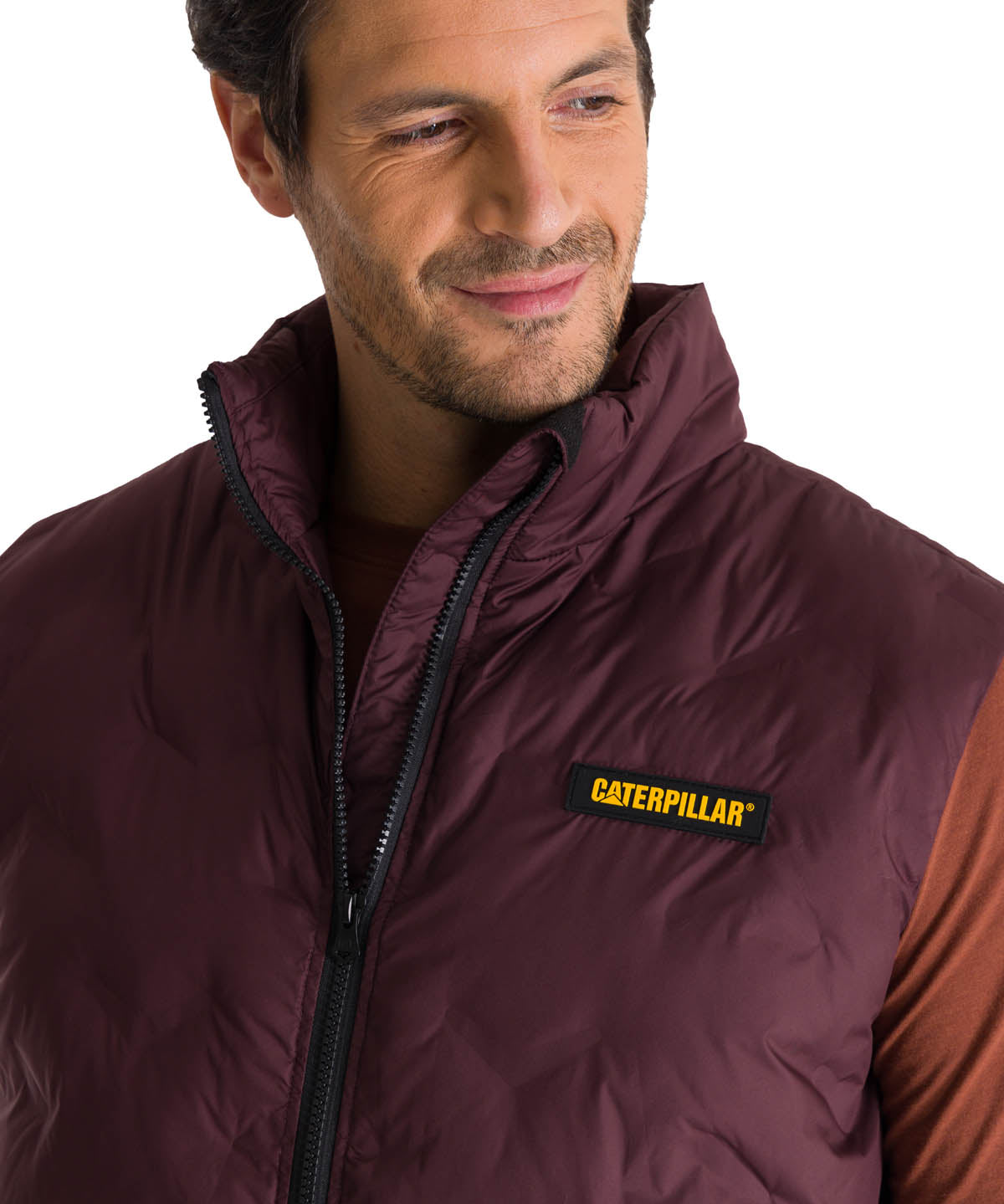 Chaqueta Sin Mangas Hombre Bonded Granate CAT