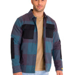 Chaqueta Manga Larga Hombre Flannel Snap Front Lightweight Insulated Petróleo Cat