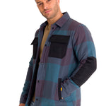 Chaqueta Manga Larga Hombre Flannel Snap Front Lightweight Insulated Petróleo Cat