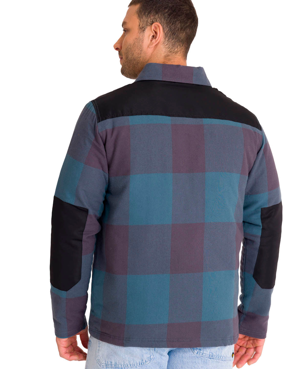 Chaqueta Manga Larga Hombre Flannel Snap Front Lightweight Insulated Petróleo Cat